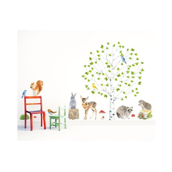 Znovu snímatelná samolepka Chocovenyl Birch Woodland