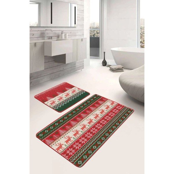 Sametist vannitoamatid komplektis 2 tükki 60x100 cm Meryy Christmas - Mila Home-image-1