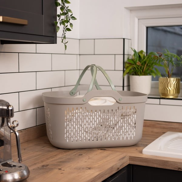 Helepruun plastikust pesukorv 45 l - Addis-image-2