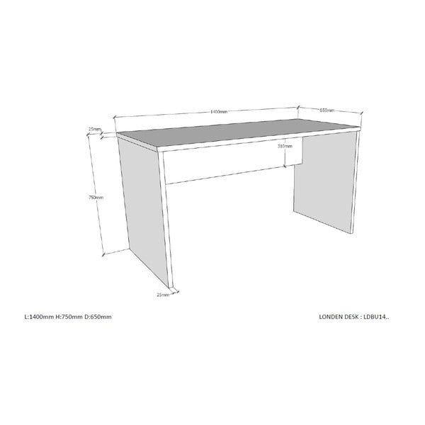 Laste kirjutuslaud 140x65 cm London - Vipack-image-3