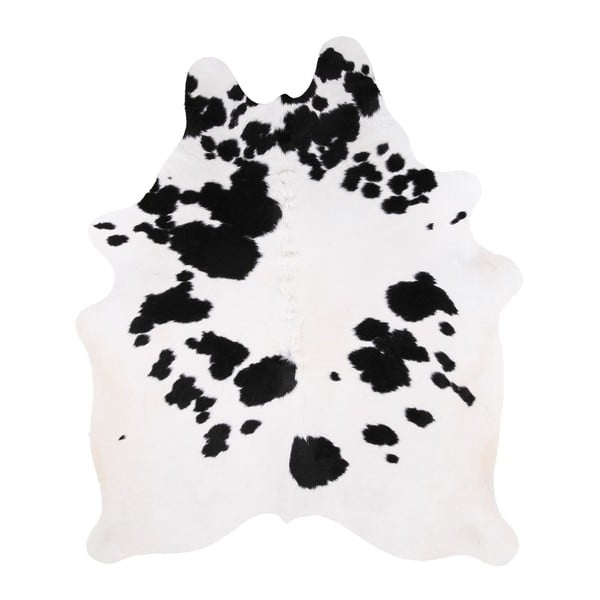 Černo-bílá pravá hovězí kůže Arctic Fur Nero Creamy, 182 x 161 cm