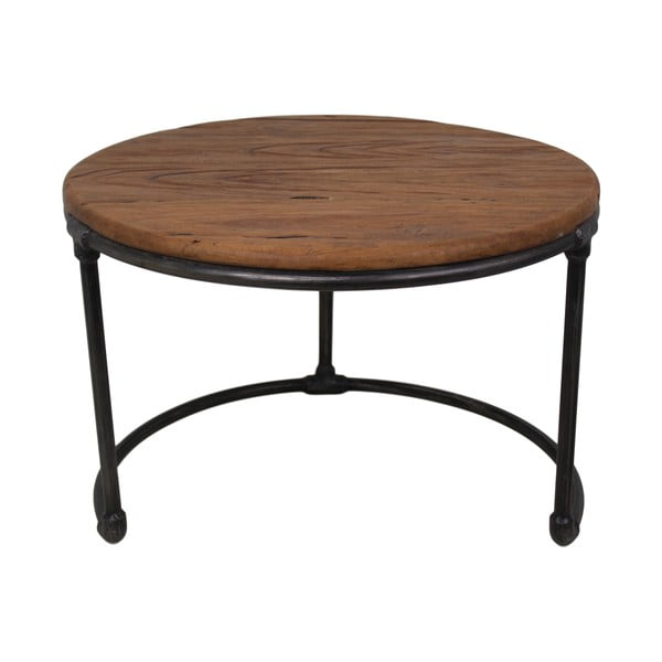 Odkládací stolek s deskou z teakového dřeva HSM collection, ⌀ 60 cm