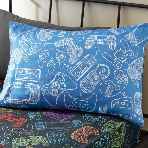 Must laste voodipesu üheinimesevoodile 135x200 cm Power Up Gamer - Catherine Lansfield-image-3