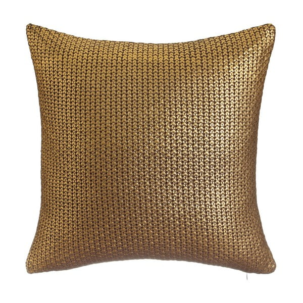 Zlatohnědý polštář Denzzo Glamour, 45 x 45 cm