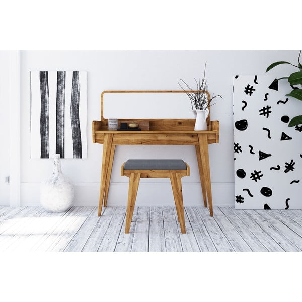 Tammepuust garderoobilaud koos peegliga 110x45 cm Retro - The Beds-image-4