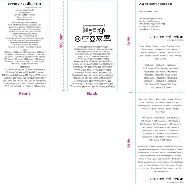 Puuvillane dekoratiivpadi 50x50 cm Pico - Bloomingville-image-4