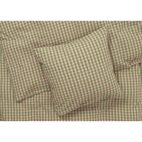 Roheline-roosa krepp voodipesu üheinimesevoodile 140x200 cm Bæk&Bølge - JUNA-image-2