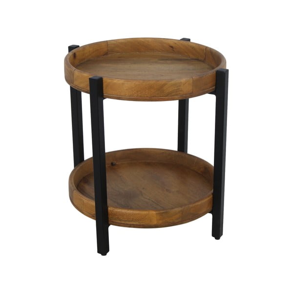 Odkládací stolek z neopracovaného mangového dřeva HSM collection Ediash, Ø 50 cm