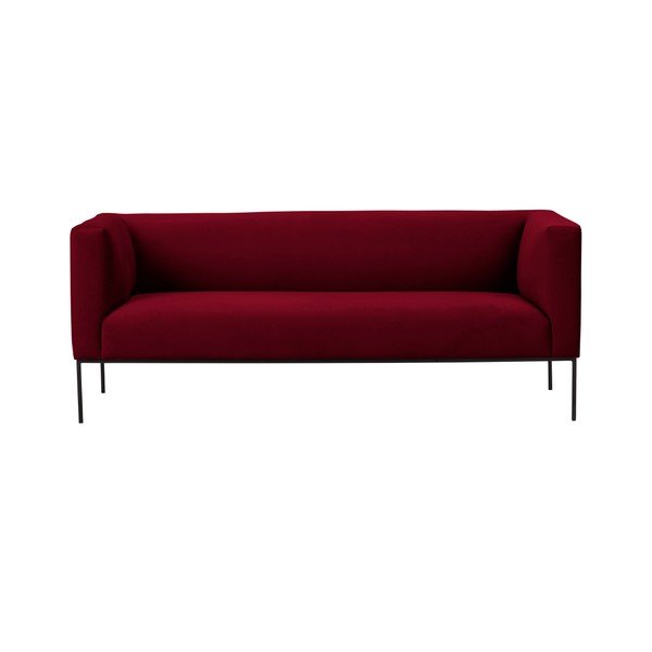 Červená sametová pohovka Windsor & Co Sofas Neptune, 195 cm