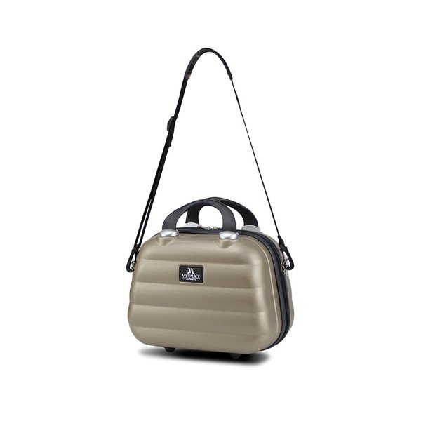 Dámský příruční cestovní kufřík ve zlaté barvě My Valice SMART BAG RESSNO Make Up & Hand Suitcase-image-1