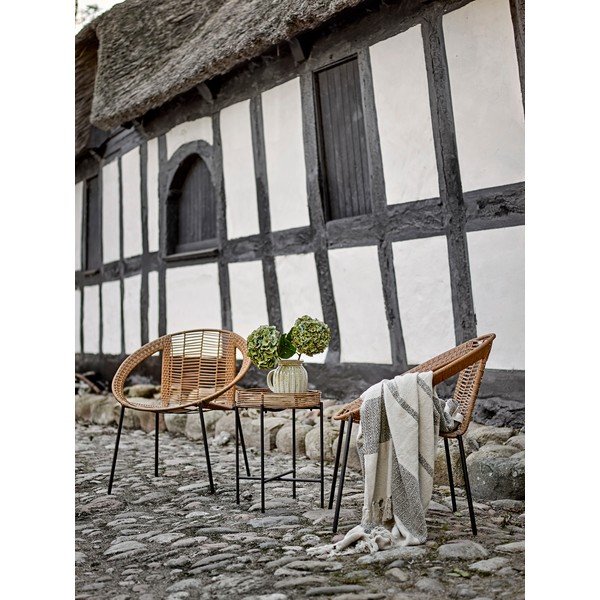 Naturaalses värvitoonis kunstrotangist aiamööblikomplekt kahele Dudine - Bloomingville-image-1