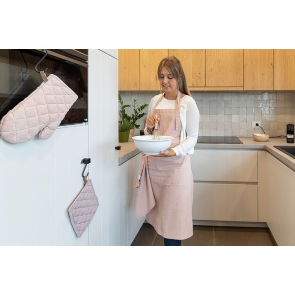 2 roosa puuvillast köögikinda komplekt, 20 x 20 cm - Tiseco Home Studio-image-1