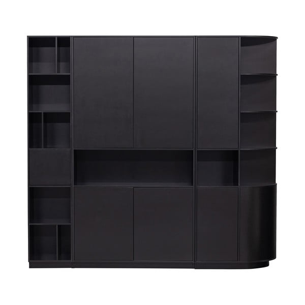 Must männipuidust modulaarne raamaturiiul 228x210 cm Finca - WOOOD