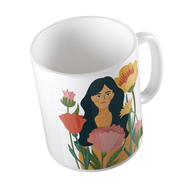 Valge keraamiline kruus, 330 ml Flower Or Woman - Butter Kings-image-3