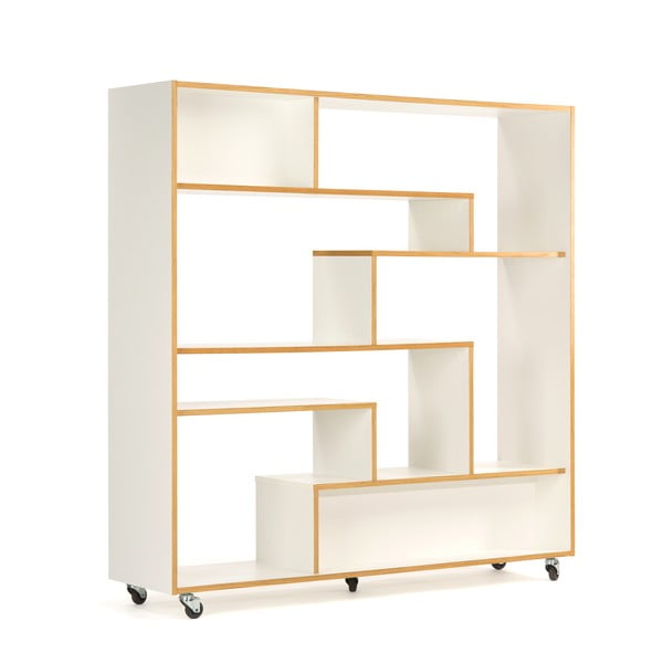 Valge raamaturiiul puidust servaga 140x143 cm Southbury - Woodman-image-2