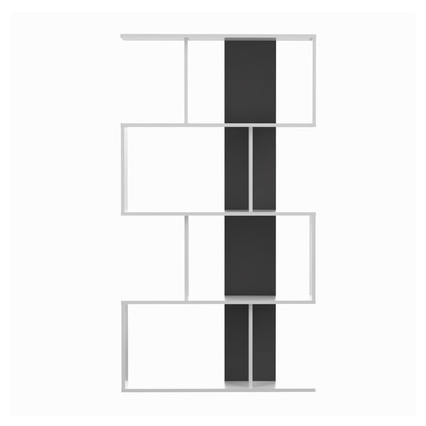 Must-valge raamaturiiul 89x165 cm Sigma - TemaHome