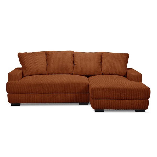 Oranž velvetist diivanvoodi/panipaigaga nurgadiivan (parem nurk/diivanvoodiga) Campi - Bobochic Paris