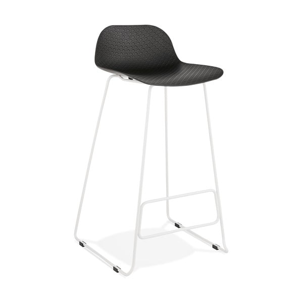 Černá barová židle s bílými nohami Kokoon Slade, výška sedu 76 cm