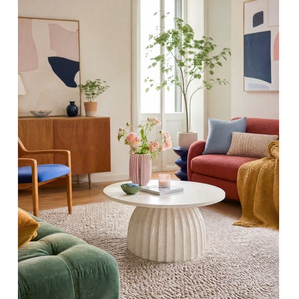 Metallist ümmargune diivanilaud ø 70 cm Veglia - Light & Living-image-3
