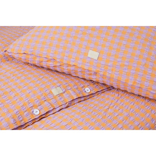 Krepp üheinimesevoodipesu oranž-lavendli värvi 140x200 cm Bæk&Bølge - JUNA-image-4