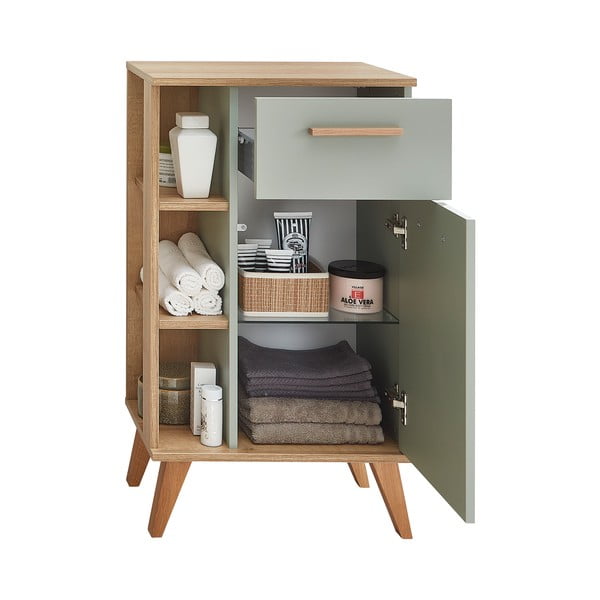 Roheline madal vannitoakapp tammepuust 51x90 cm Set 963 - Pelipal-image-4