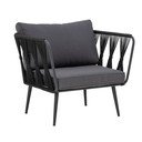 Must metall/polsterdatud aiatool Pavone - Bloomingville