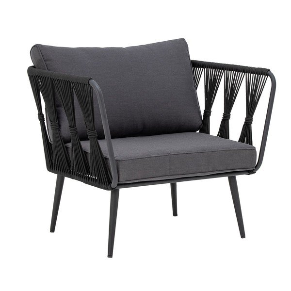 Must metall/polsterdatud aiatool Pavone - Bloomingville