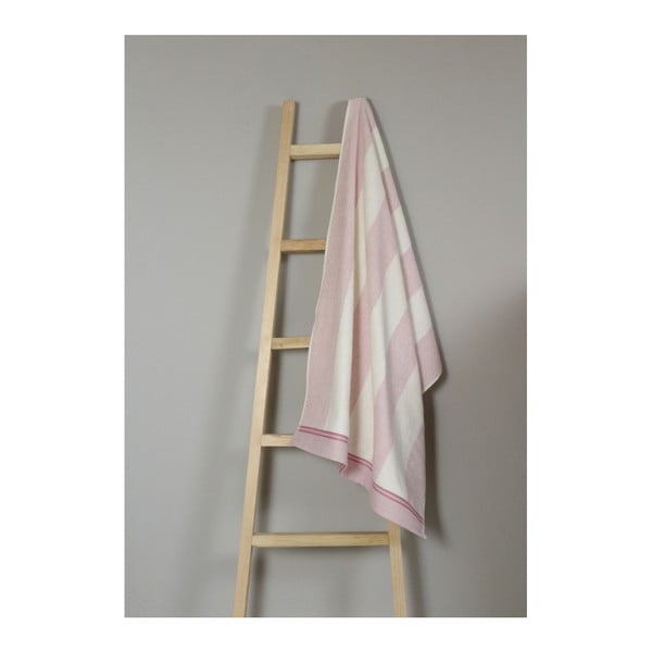 Růžovo-bílý bavlněný ručník My Home Plus Bath, 70 x 135 cm