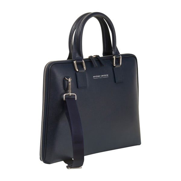 Tmavě modrá taška / kabelka z pravé kůže Andrea Cardone Alexandra