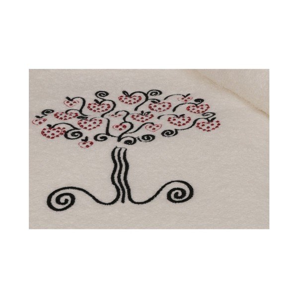 Set bílého ručníku a bílé osušky s barevným detailem Arbre-image-3