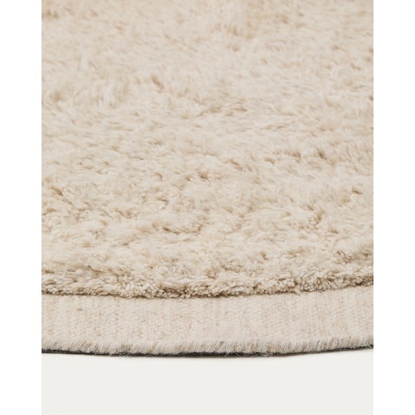 Kreem käsitsi kootud villane ümmargune vaip ø 200 cm Marely - Kave Home-image-4