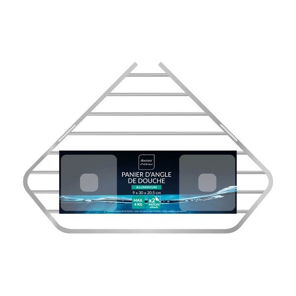 Alumiiniumist vannitoa riiul ilma puurimise/nurgata läikiva hõbedases värvitoonis Filaire Aluminium - douceur d'intérieur-image-2