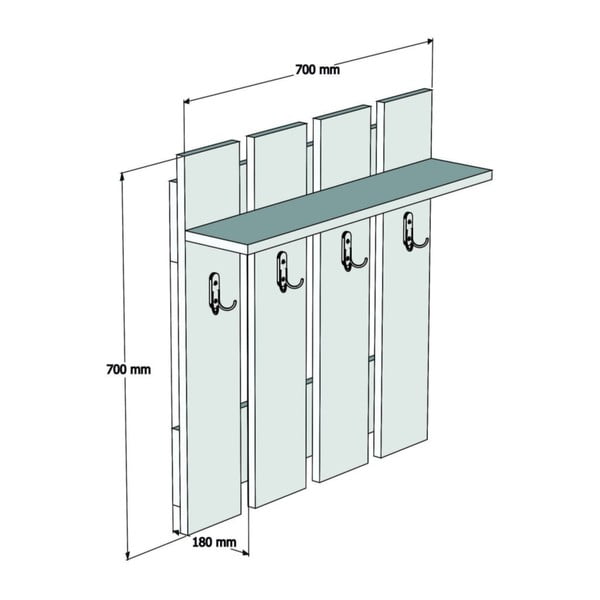 Pähklipuidu dekooriga riiuliga seinanagi antratsiitne-puiduvärvi Mita – Puqa Design-image-3