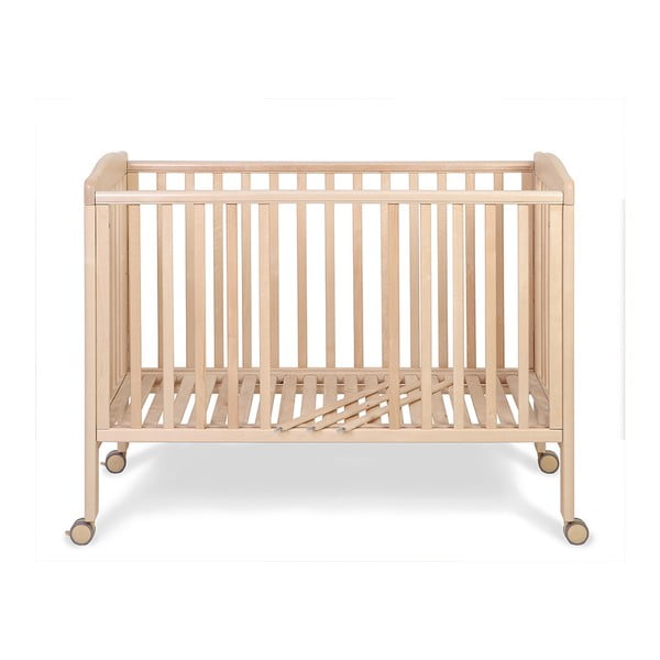 Dřevěná postýlka na kolečkách s polohovatelnou bočnicí YappyKids Qu, 60 x 120 cm-image-3