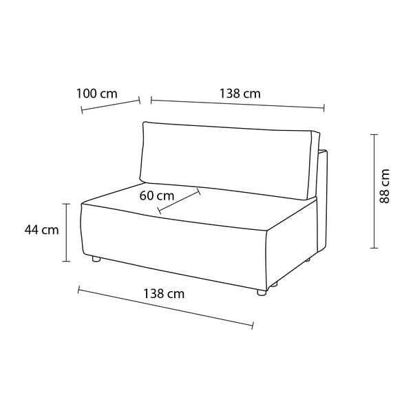 Tumesinine velvetist diivanimoodul, keskosa  Nihad modular - Bobochic Paris-image-4