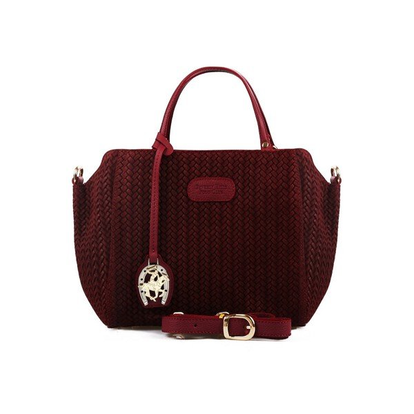 Tmavě červená kožená kabelka Beverly Hills Polo Club Dona