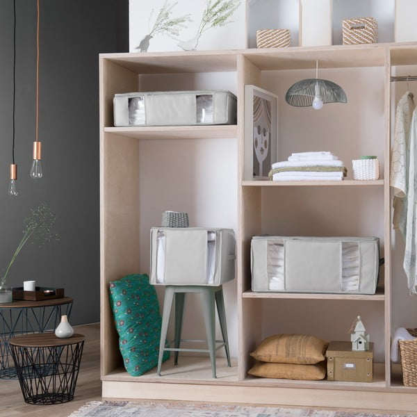 Vaakumtugevdatud  kangast riiete hoiukast 56x42x33 cm Granit – Compactor-image-1