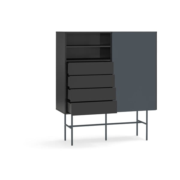 Must-antratsiit kõrge lükandustega kummut 120x140 cm Nube - Teulat-image-3