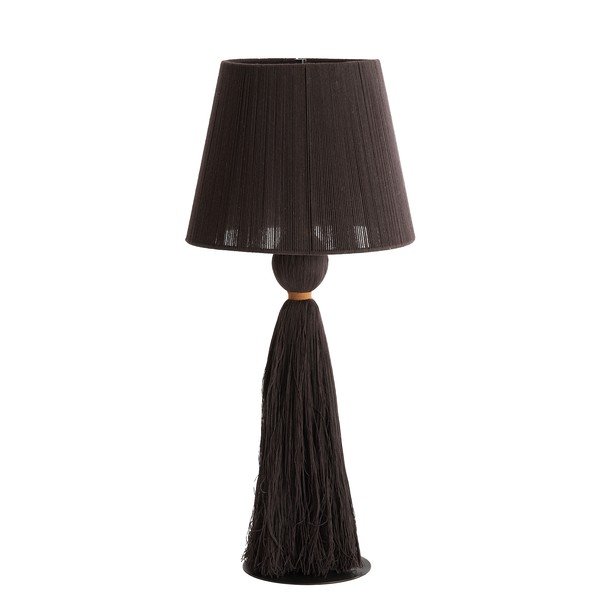 Tumepruun laualamp tekstiilist varjuga (kõrgus 58 cm) Espino - Light & Living