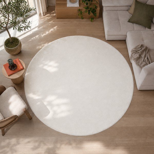 Valge vaip Fox Liso, Ø 120 cm - Universal-image-4