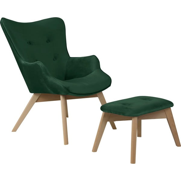 Tumeroheline sametist tugitool koos jalatoega Niko - Ropez