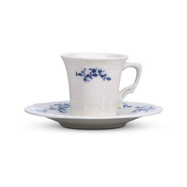 Valge/sinine portselanist alustass ø 12 cm Retro - BonBistro-image-3