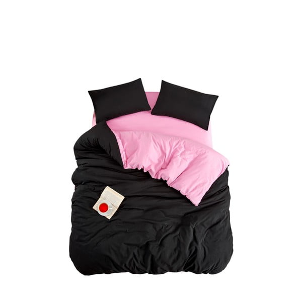 Must/roosa 3-osaline pikendatud voodipesukomplekt 160x220 cm Classic - Mila Home