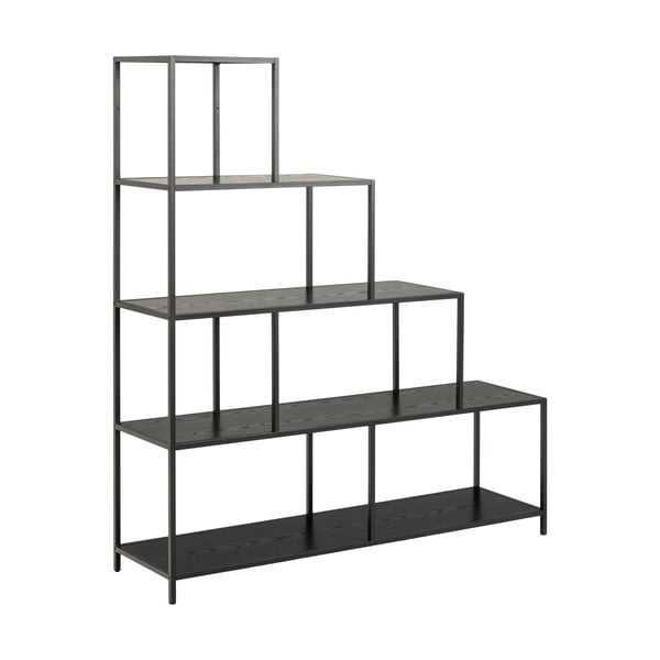 Must raamaturiiul tuhkpuu dekooriga 135x150 cm Seaford - Actona-image-2