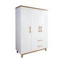 Valge laste riidekapp tammepuust 135x200 cm Finn - Roba