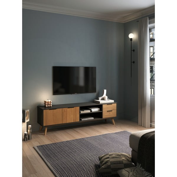 Must/loomulik männist telerilaud 180x53 cm Lavis - Marckeric-image-1