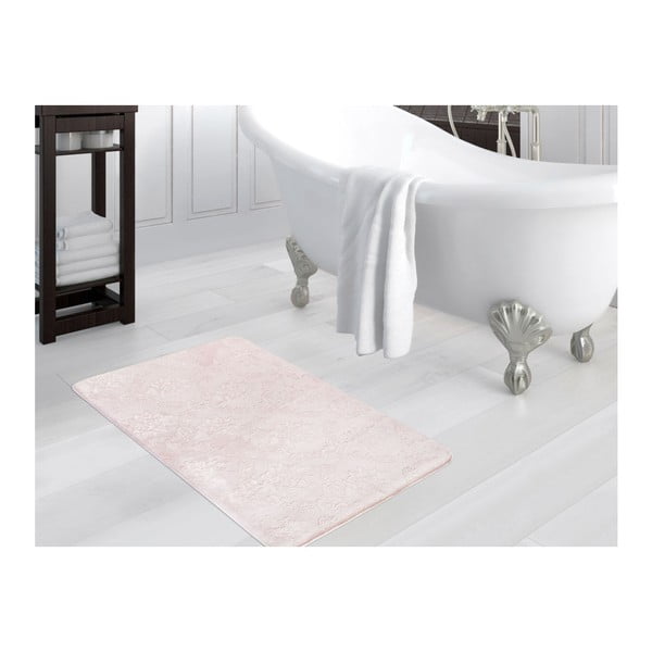 Pudrově růžová koupelnová předložka Madame Coco Nigela, 70 x 110 cm