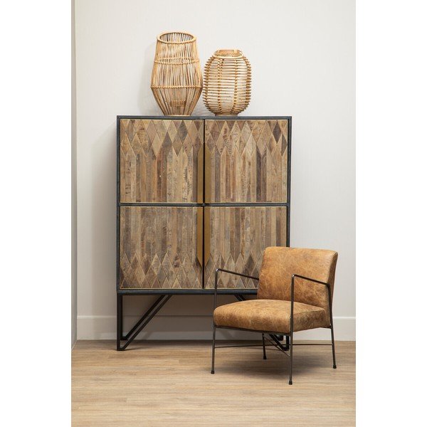 Pruunist nahast tugitool Hoxton - Premier Housewares-image-3