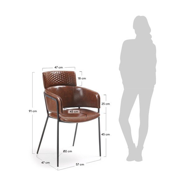 Sada 2 hnědých jídelních židlí La Forma Rhett-image-1