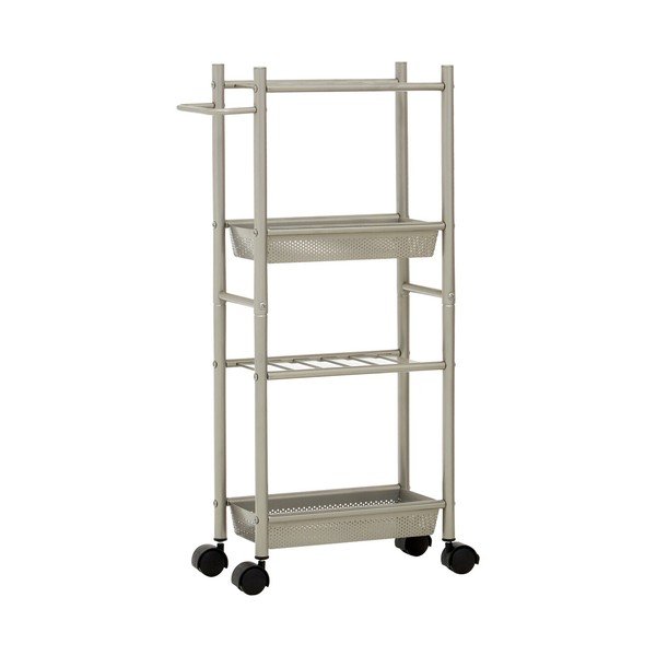 4patrový úložný vozík s policemi a 2 košíky Premier Housewares